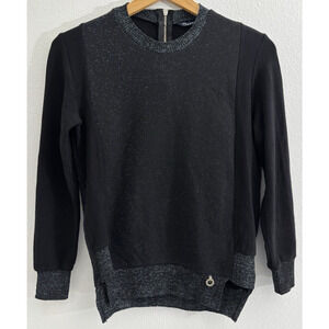 ERMANNA Black Knit Sweater Solid Long Sleeve Size 36